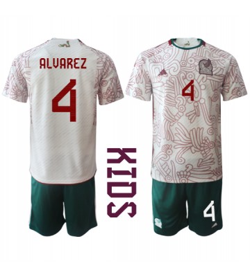 Mexico Edson Alvarez #4 Udebanesæt Børn VM 2022 Kort ærmer (+ korte bukser)